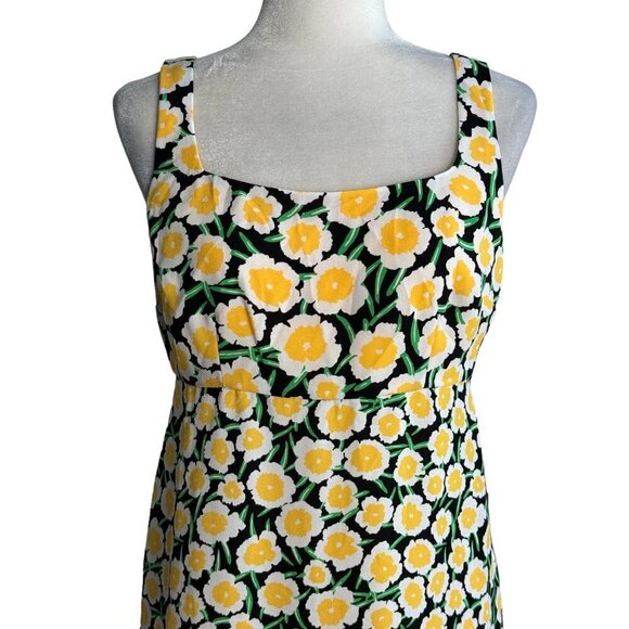 Diane von Furstenberg for Target 90s Shift Yellow Poppy Mini Dress Women's Sz 6 - Picture 5 of 12